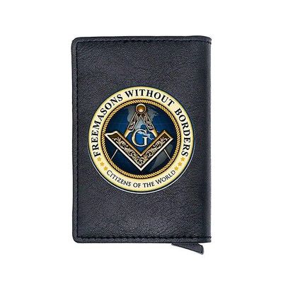 Bricks Masons Kompas og firkantet g frimurerisk tegnebog og kreditkortholder (4 farver) Sort
