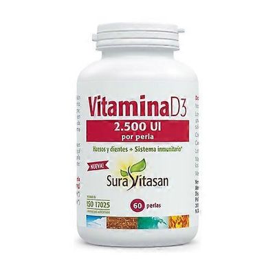 Sura Vitasan D3-vitamiini 2 500 UI 60 pehmeäkapselia