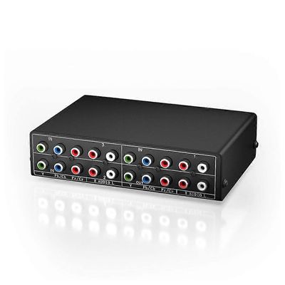 3-suuntainen RGB-komponentti AV-kytkin Video Audio Selector 3 in 1 lähtö Ypbpr-komponentti RGB-kytkinlaatikko f musta