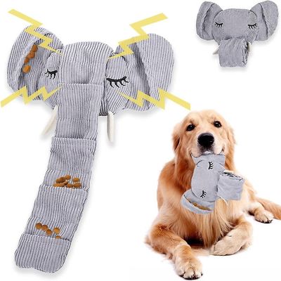 Tianzun Tøff Interaktiv Dog Squeaky Tug Toy, Snuffle Toy For Aggressive Chewers Mind stimulerende Puzzle Training Toy Grå
