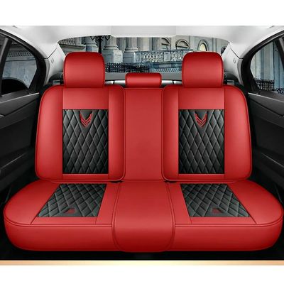 Bilsædebetræk i læder til Jeep Cherokee WK2 WJ 2004 2014 Patriot Wrangler Compass 2007 2019 Renegade Grand interiørtilbehør Sort rød bagside