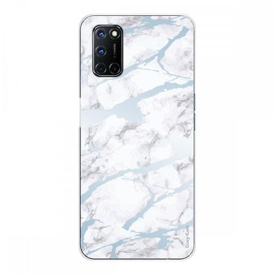 Crazy Kase Skrog til Oppo A72 i blød silikone 1 mm, blå marmor effekt