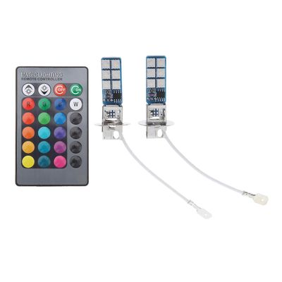 Robxy 2stk 880 881 H1 H3 Rgb Led Bil Forlygte Tågelygter Pære H3 Stik