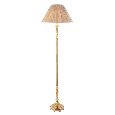 Interiors 1900 Lighting Asquith 1 Lys gulvlampe Massiv messing, Beige Organza Effekt Stof Skygge, B22