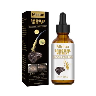 Kuankuanbao -grånende hårserum, -grånende hårserum, hårserum, ganoderma-næringsstoffer naturlig mørkere, tykkere, fyldigere, sunnere 30 ml Svart AU