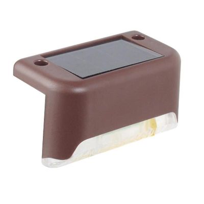 4/8/16/20Pcs førte sol lampe sti trappe udendørs vandtæt væg lys haven landskab trin dæk haven dekoration Brun sag hvid 4 pcs