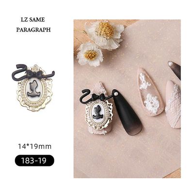 Manicure Zircon smykker Pearl Luksus Palace Mørk barok neglebjørn Dekoration 18319