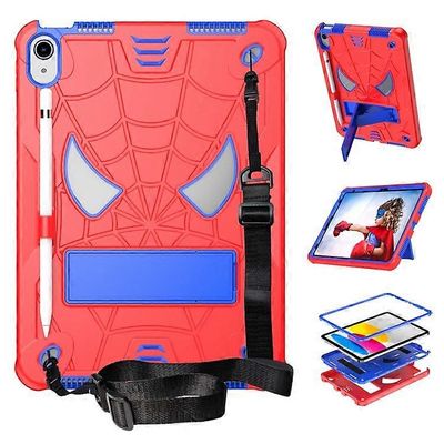 SKALO iPad 11" (2025) Spider Web Lasten Kotelo - Punainen