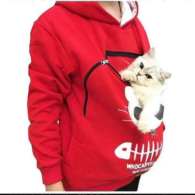 collegepaita Cat Lovers Huppari Kenguru Koiran Lemmikki Tassu Villapaidat Cuddle Pussi Collegepaita Pocket Animal Ear Hupullinen-DF Keltainen 2XL