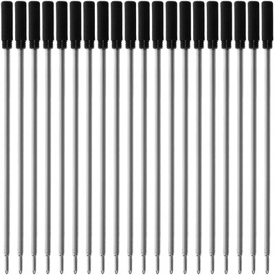20Pcs Ballpoint Pen Refills Office Gel Pen Replacement Refills Studenter Ink Pen Refills Svart