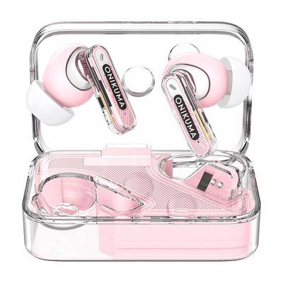 ONIKUMA T5 1 par hodetelefoner med lav forsinkelse Bluetooth trådløs ANC + ENC gaming øretelefon - rosa Style A
