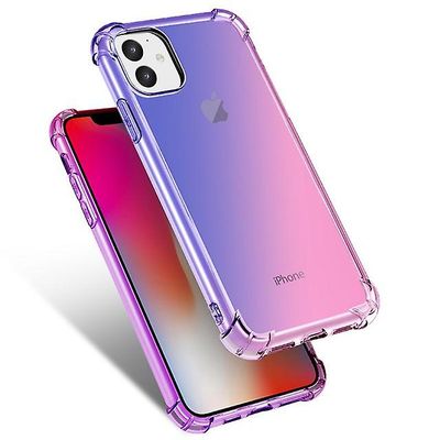 AIR Smukt stødsikkert TPU-etui med airbag til Apple iPhone 11 Pro Max (6.5) - blå pink