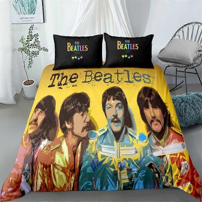v5599 Lakanat Beatles 3PCS vuodevaatteet Tyynyliinat /Comforter/pussilakanafanien lahjalakanat IU5599 135x200cm 53x78in