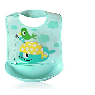 Baby Tegneserie Bib aftagelig vandtæt frokost fodring hagesmæk dolphin