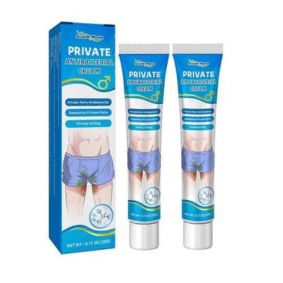 2kpl miesten kutinaa estävä voide, Private Care voide, antibakteerinen, kutinaa estävä ja deodorantti 20g