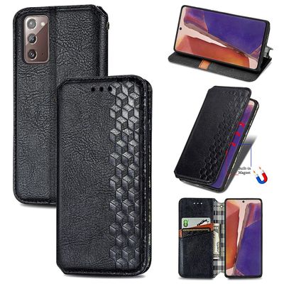 Gangxun Sag til Samsung Galaxy Note 20 Flip Cover Tegnebog Flip Cover Tegnebog Magnetisk Beskyttende Handytasche sag Etui - Sort