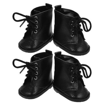 2 paria nukkeja saappaat nuket kengät 18 tuuman tyttö nukke mekko saappaat tarvikkeet PU nahkakengät nuket muotijalkineet nukkekoti nukkeja Musta 7...