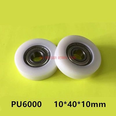 Ægte 10 * 40 * 10 mm 6000 rillebærende nylon plastremskive rullende hjulbane