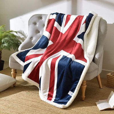 Soft Union Jack Kast Teppe Sherpa Fleece Kaster Super Komfortabel Teppe Komfort Omsorgsfull GaveTeppe 51 "x60"