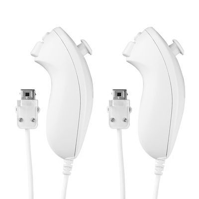 2-Pack Nunchuk Controller for Wii, Remote Nunchuk Jostick spillkontroller Kompatibel med Nintendo Wii og Wii U Video Game Gamepads