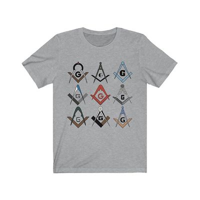 Bricks Masons Firkantet og kompas symboler frimurerisk t-shirt Athletic Lyng S