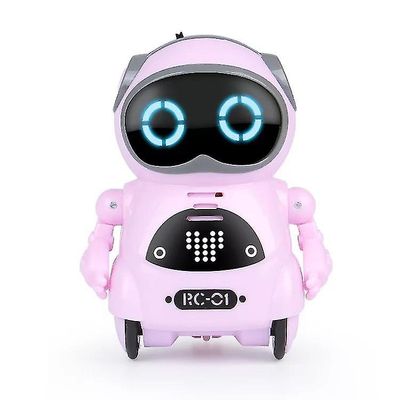 Pocket Rc Robot Snakker Interaktiv Dialog Stemmegjenkjenningsopptak Sang Dans Fortelle Historie Mini Rc Robot Leker Gave, rosa Jiujiuso