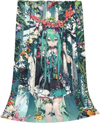 Kerota Hatsune Miku animaatio hahmo viltti flanelli, ilmastointi, huopa kesä viileä peittopyyhe -CT578 125x100cm