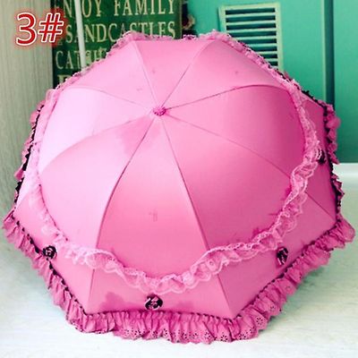 Elegant og kreativ blonde sort uv-beskyttelse parasol 3