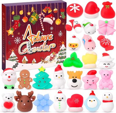 Heyone 26 kpl Christmas Mochi Squishy Toy Kawaii Xmas Squishies Snowman Snowflake Mini Stress Relief Fidget Toys Bulk for Easter(26kpl-joulutyyli)