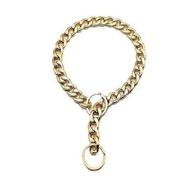 ketju koiran kaulus 55CM kuubalainen linkki koiraketju pitbull kuristimen kaulus kulta metalli ruostumaton teräs raskaat koirat 55CM