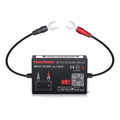 Bluetooth Bm2 12v batterimonitor bilbatterianalysator testbatteridiagnostisk verktøy for Android iOS Svart