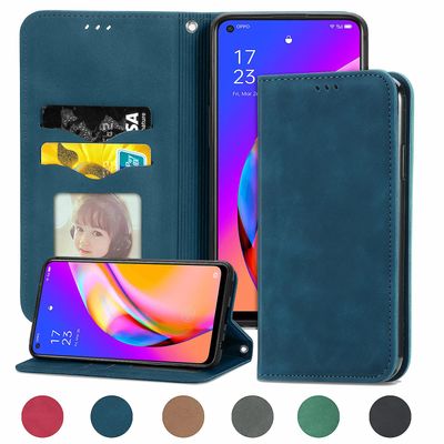 Gangxun Sag For Oppo A94 5g Magnetisk Lukning Læder Tegnebog Cover Housse Etui Shockproof - Blå