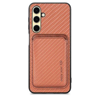 Samsung Galaxy A26 5G Kotelo Magneettinen Irrotettava Korttiteline Puhelimen Takakansi - Ruskea Monivärinen Brown