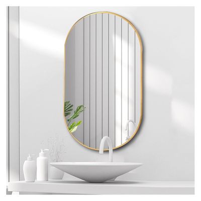 seinään kiinnitettävä soikea kylpyhuoneen meikkipeili 40x70cm, kultainen pillerin muotoinen pukeutumispeili olohuoneeseen, makuuhuoneeseen, eteiseen