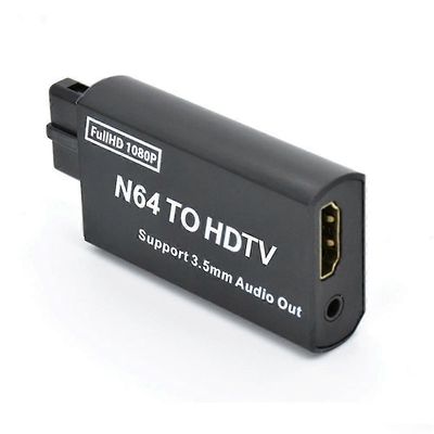N64-HDMI-muunnin HD 1080P -pelikonsoli N64-HD-TV-sovitin plug and play -liitäntä N64/SNES/NGC/SFC-laitteille, 3,5 mm:n äänilähtö
