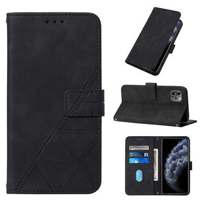 Gangxun Kompatibel med iphone 11 Pro Max etui læder folio cover tegnebog magnetisk premium tui coque sort