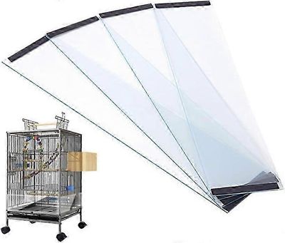 4kpl läpinäkyvä PVC-lintuhäkkilevy, lintuhäkin siemensieppari, papukaijahäkki