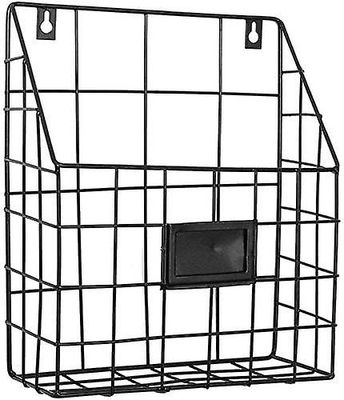 Linkrunning 1pc magasinstativ / magasinstativ metal til kontor og indgang (sort)