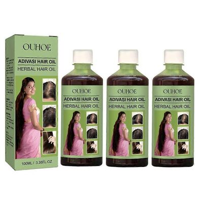 1-3X 100ml yrttihiusöljy virkistävä rasvaton eteerinen öljy hiusten kasvuun ravitsee hiuspohjaa ja stimuloi hiusten kasvua 3PCS