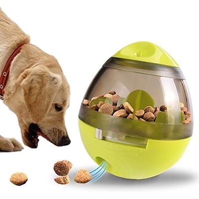 Tianzun Dog Toy Ball og mental stimulering Ball, Dog Feeder Ball, Interaktiv Puzzle Treat Ball, Slowing Feeding Ball Grønn