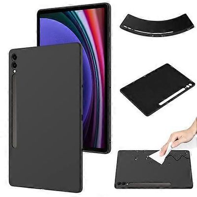 Samsung Galaxy Tab S9 FE + / S9+ puhdas väri nestemäinen silikoni iskunkestävä tablettikotelo Musta