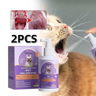 2kpl lemmikkieläinten suusuihkehampaiden puhdistus koirille ja kissoille pahanhajuinen hengitys hammaskiven poisto