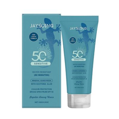 unbrand SENSITIVE mineraaliaurinkovoide SPF 50+, vedenpitävä laajakirjoinen aurinkosuoja UVA/UVB-suoja Smart Cap -tekniikalla - hajusteeton 2PCS
