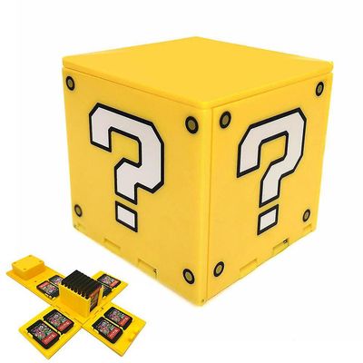 Manchalk Pelikorttien säilytyslaatikko 16-paikka kannettava taitettava kuutiokotelo Nintendo Switchille Kysymyksen lohko