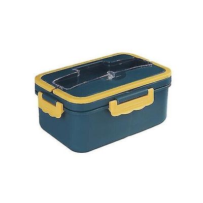 2Pcs bento boks lækage-bevis madkasse med rum hvede halm bærbare madkasser til studerende 17