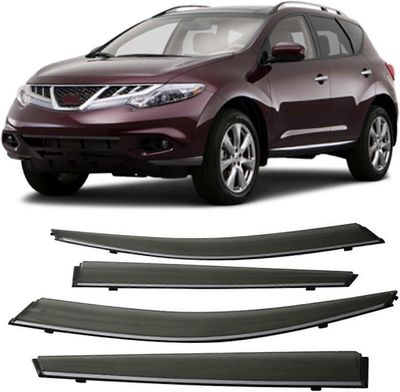 4 kpl auton tuulensuuntaimia, Nissan Murano 2011 2012 2013 2014 auton sivuikkunan visiiri, aurinkosuoja, sävysuoja, auton sivuikkunan suuntaaja