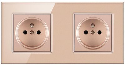 Barsinfi Eu Krystal glaspanel 3 række socket 16a tysk stikkontakt med 6 Usb 146*86*40 mm Golden