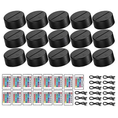 15 sarjaa 3D yö LED-valokaukosäädin USB-valojalusta akryylille