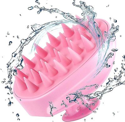 Hovedbund Massager Shampoo Brush, Silikone Ikke-Flaky Scalp Comb, velegnet til vådt eller tørt hår (Pink)
