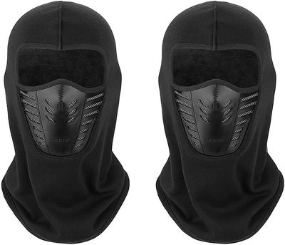 Xqday Varm elefanthue fuld ansigtsmaske dækning med åndbar mesh silikone panel. Vinter fleece hals varmere vind bevis. Fit hjelm hat til voksne - E...